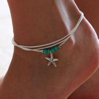 Zinc Alloy Anklet with turquoise fashion jewelry silver color 24cm+5cm Sold By Strand