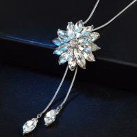 Zinek šperky náhrdelník, s Cubic Zirconia, módní šperky, více barev na výběr, 80cm+7cm   9cm   5.0cm, Prodáno By Strand