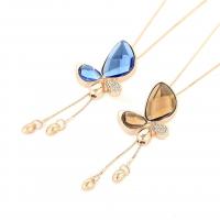 Zinc Alloy Jewelry Necklace with Crystal fashion jewelry 88cm Sold By Strand