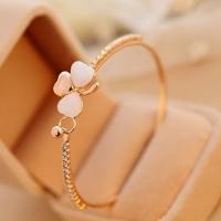 Zinc Alloy Bangle with Cats Eye fashion jewelry gold 6.5CM Sold By PC