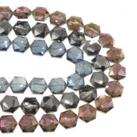 Hexagon Crystal Beads, plated, different color and pattern for choice & DIY & faceted, more colors for choice, 20*18*11mm, 65PCs/Strand, Sold By Strand