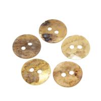 Shell Button, Round, DIY & different size for choice, khaki, 100PCs/Bag, Sold By Bag