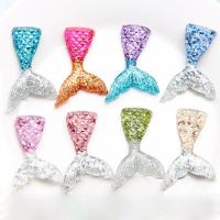 Mobile Phone DIY Decoration, Resin, Mermaid tail, epoxy gel, more colors for choice, 29x45mm, 100PCs/Bag, Sold By Bag