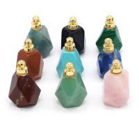 Natural Stone Perfume Bottle Pendant, DIY, more colors for choice, 25x37mm, Sold By PC