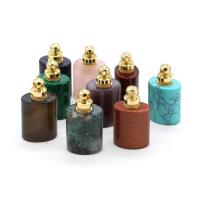 Természetes kő Parfüm palack medál, arany színű aranyozott, DIY, több színt a választás, 18x22mm, Által értékesített PC