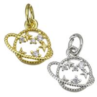 Cubic Zirconia Micro Pave Brass Pendant, gold color plated, micro pave cubic zirconia & hollow, more colors for choice, 10x10x2mm, Hole:Approx 3.5mm, 50PCs/Lot, Sold By Lot