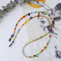 Seedbead Glasses Chain, plated, for woman, multi-colored, nickel, lead & cadmium free, Length:Approx 27.95 Inch, 5PCs/Bag, Sold By Bag
