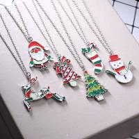 Collares de Navidad, aleación de zinc, Diseño de Navidad & Joyería & unisexo & diferentes estilos para la opción, más colores para la opción, Vendido por Sarta