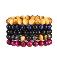 Natural Tiger Eye Bracelets, Pineapple, Unisex, more colors for choice, 8mm, Sold Per Approx 7.5 Inch Strand