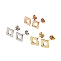 Stainless Steel Earring Drop Component, plated, for woman, more colors for choice, 10x10x1.20mm, Sold By Pair