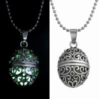 Collier de bijoux en alliage de zinc, bijoux de mode & lumineux, argent, 16x20mm, Vendu par Environ 9.9 pouce brin