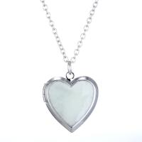 Fashion Locket Necklace Zinc Alloy fashion jewelry & Unisex silver color Sold Per Approx 24 Inch Strand