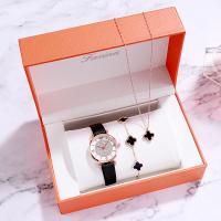 Women Wrist Watch Stainless Steel with Leather & Glass plated fashion jewelry 150*90*70mm 30*8mm Sold By Set