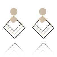 Tibetan Style Drop Earrings, plated, for woman, more colors for choice, nickel, lead & cadmium free, 40x55mm, Sold By Pair