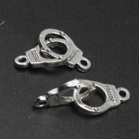 Zinc Alloy Pendants Handcuffs plated DIY silver color 13*14*3mm Sold By Bag