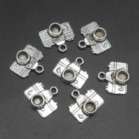 Zinc Alloy Pendants Camera plated DIY silver color 14*15*2mm Sold By Bag