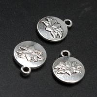 Zinc Alloy Pendants Round plated DIY silver color 16*13*3mm Sold By Bag