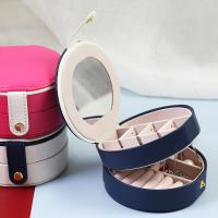 Multifunctional Jewelry Box, PU Leather, with Velveteen, Double Layer, more colors for choice, 110x110x60mm, Sold By PC
