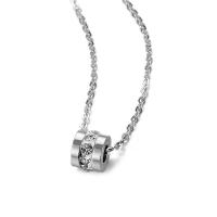 Collar de acero inoxidable de la joyería, chapado en color de plata, para mujer & con diamantes de imitación, 5x6mm, longitud:17.5 Inch, 10Strandsfilamento/Grupo, Vendido por Grupo