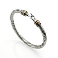 Bracelete de aço inoxidável, banhado, joias de moda & unissex, 5.50mm, Diametro interno:Aprox 60mm, vendido por PC