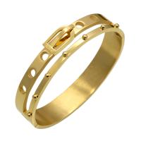 Stainless Steel Bangle plated Unisex & hollow Inner Approx 58mm Sold By PC