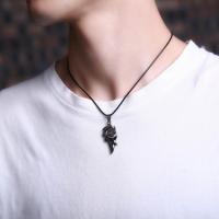 Stainless Steel Jewelry Necklace, with Nylon Cord, fashion jewelry & Unisex, black, Sold By Strand