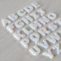Gemstone Pendants Jewelry Opal Alphabet Letter polished letters are from A to Z white 10.5mm Sold By PC