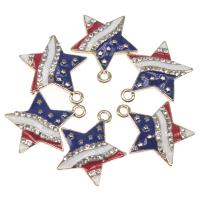 Zinc Alloy Enamel Pendants Star plated DIY mixed colors 20*23*3mm Sold By PC