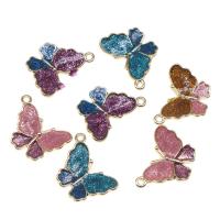 Zinc Alloy Enamel Pendants Butterfly plated DIY mixed colors 14*20*3mm Sold By Bag