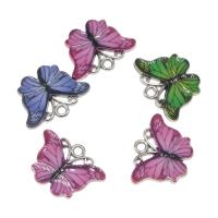 Zinc Alloy Enamel Pendants Butterfly plated & DIY 14*18*2mm Sold By PC