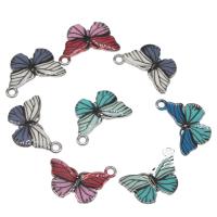 Zinc Alloy Enamel Pendants Butterfly plated & DIY 14*20*4mm Sold By PC