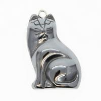 Gemstone Pendants Jewelry, Hematite, Cat, polished, DIY, 29x21x6.50mm, Sold By PC