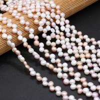 Perles nacres baroques de culture d'eau douce , perle d'eau douce cultivée, Plat rond, poli, DIY, couleurs mélangées, 7-8mm, Vendu par brin
