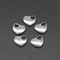 Stainless Steel Heart Pendants, die-casting, DIY, silver color, 13*15*4mm, 100PCs/Bag, Sold By Bag