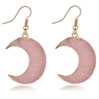 Resin Earring, Tibetan Style, with Resin, Moon, fashion jewelry & for woman, more colors for choice, nickel, lead & cadmium free, 26x26mm, Sold By Pair