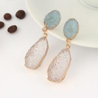 Resin Earring Zinc Alloy with Resin fashion jewelry & for woman nickel lead & cadmium free 55mm Sold By Pair