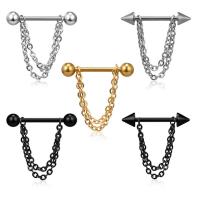 Stainless Steel Nipple Ring, Tibetan Style, with 316L Stainless Steel, plated, different styles for choice, more colors for choice, 16mm,5mm, 10PCs/Lot, Sold By Lot
