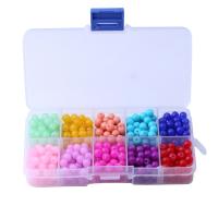 Fashion Glass Beads, with Plastic Box, Rectangle, stoving varnish, DIY, nickel, lead & cadmium free, 128x65x22mm, Sold By Box