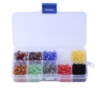 Rondelle Crystal Beads Glass with Plastic Box Rectangle DIY Sold By Box