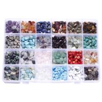 Gemstone фишки, Природный гравий, с пластиковая коробка, Прямоугольная форма, DIY, Много цветов для выбора, не содержит никель, свинец, 195x135x23mm, продается Box