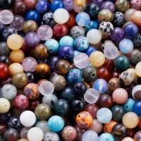 Mišrios Gemstone beads, Natūralus akmuo, Turas, poliruotas, Pasidaryk pats, 8mm, 100kompiuteriai/Krepšys, Pardavė Krepšys