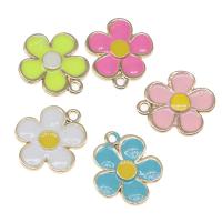 Tibetan Style Enamel Pendants, Flower, plated, different color and pattern for choice & DIY, more colors for choice, 21*18*2mm, 100PCs/Bag, Sold By Bag