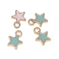 Zinc Alloy Enamel Pendants Star plated DIY mixed colors 8*7*1mm Sold By Bag