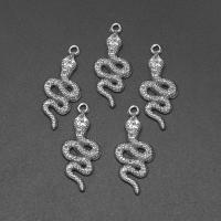 Stainless Steel Pendants Snake die-casting DIY silver color 30*3*2mm Sold By Bag