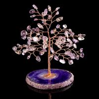 Gemstone Rich Tree Decoration, plated, different styles for choice, more colors for choice, 80*110*100mm, Sold By Set