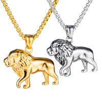 Titanium Steel Necklace, Lion, plated, for man, more colors for choice, 40x24mm, Sold Per Approx 21.65 Inch Strand