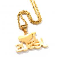 Edelstahl Schmuck Halskette, 316 L Edelstahl, goldfarben plattiert, Französische Seilkette & Modeschmuck & für den Menschen, 42x37mm, verkauft per 24 ZollInch Strang