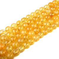 Natürlicher Citrin Perlen, Gelbquarz Perlen, rund, poliert, DIY & verschiedene Größen vorhanden, rot, verkauft per ca. 15.7 ZollInch Strang