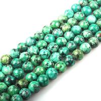 Perles turquoises, Turquoise de Sinkiang, Rond, poli, DIY, vert, Environ 48PC/brin, Vendu par Environ 15.7 pouce brin