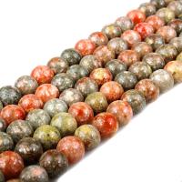 Natural Unakite Beads, Round, polished, DIY & different size for choice, Sold Per Approx 15.7 Inch Strand